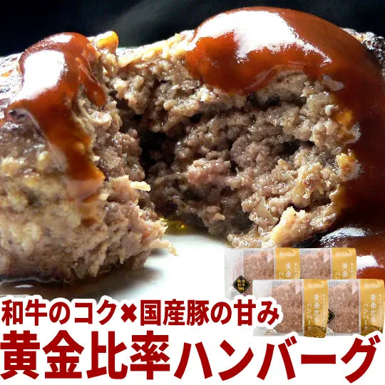 黒毛和牛と国産豚の黄金比率ハンバーグ 4個入 セット| 豚肉 盛り付けイメージ
