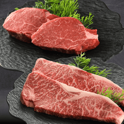 【残暑見舞い 敬老の日 ギフト】国産牛ステーキ食べ比べセット 4枚 計 540g (サーロイン150g 2枚 ヒレ120g 2枚)（黒毛和種x乳用種) BBQ (バーベキュー)に おすすめ | 肉のカワグチ通販・お取り寄せ プレゼント.