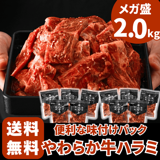 【食欲の秋 秋の味覚 ギフト】味付け 牛ハラミ 焼肉 2kg (200g ×10パック) BBQ (バーベキュー)に おすすめ | 肉のカワグチ通販・お取り寄せ プレゼント