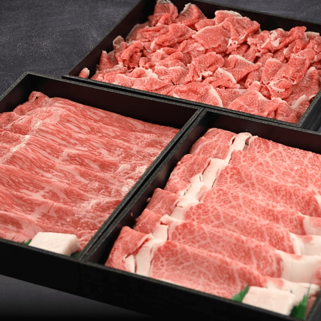 【残暑見舞い 敬老の日 ギフト】福井県産若狭牛 すきやき３種食べ比べセット 1kg (ロース300g・赤身300g・切り落とし400g)  | 肉のカワグチ通販・お取り寄せ プレゼント.